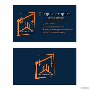 Construction Business Card Vector
