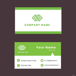 Green Business Card Vector