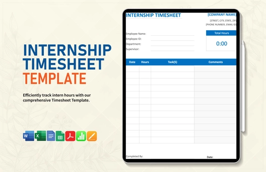 Internship Timesheet Template
