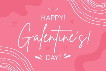 Free Pink Galentine's Day Card Template to Edit Online