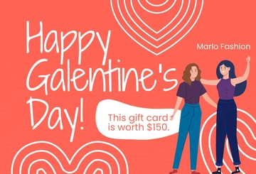 Free Galentines Day Gift Card Template to Edit Online