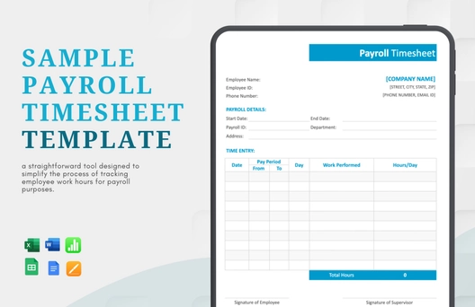Sample Payroll Timesheet Template