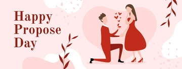 Free Happy Propose Day Facebook Cover Template to Edit Online