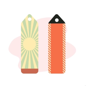Retro Bookmark Illustration