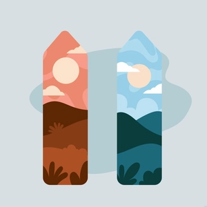 Landscape Bookmark Illustration