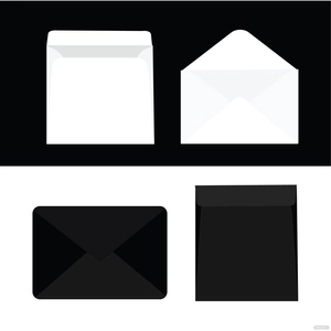 Black And White Envelope Vector