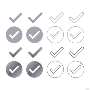 Grey Check Mark Vector