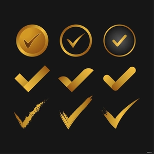 Gold Check Mark Vector