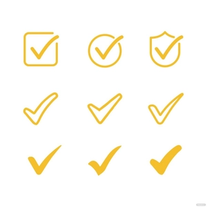 Yellow Check Mark Vector