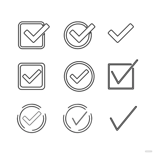 Check Mark Outline Vector