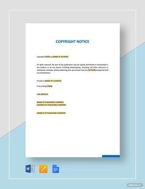 Simple Copyright Notice Template