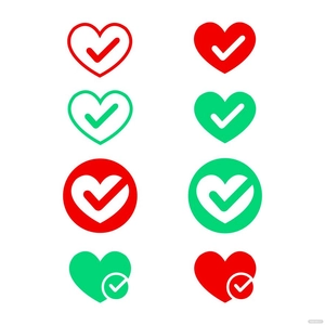 Heart Tick Mark Vector