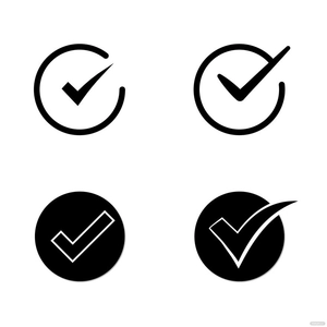 Round Black Tick Vector