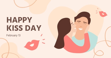 Free Happy Kiss Day Facebook Post Template to Edit Online
