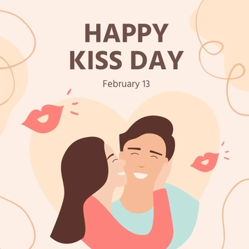 Free Happy Kiss Day Instagram Post Template to Edit Online