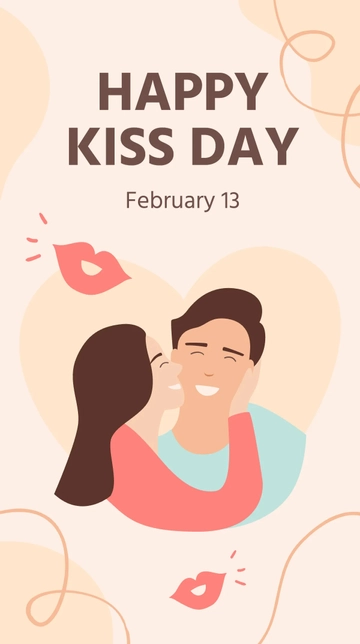 Free Happy Kiss Day Instagram Story Template to Edit Online