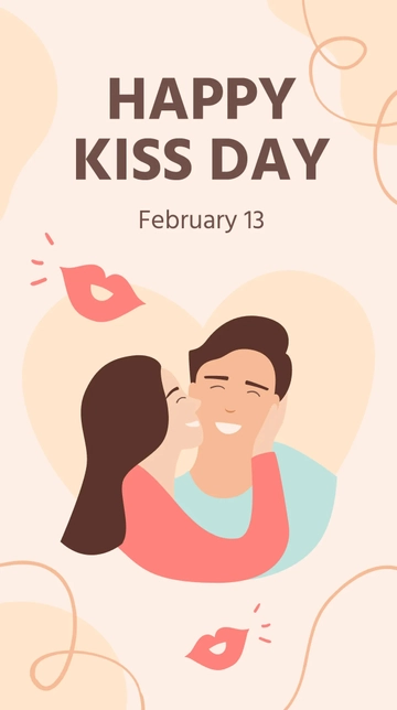 Free Happy Kiss Day Whatsapp Post Template to Edit Online