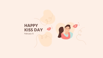 Free Happy Kiss Day Youtube Banner Template to Edit Online