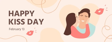 Free Happy Kiss Day Facebook Cover Template to Edit Online