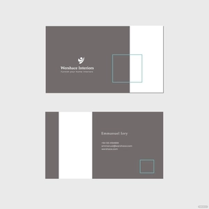 Interior Design Business Card Vector