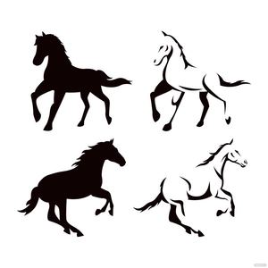 Black And White Horse Vector