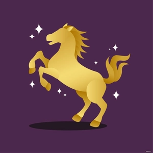 Golden Horse Vector