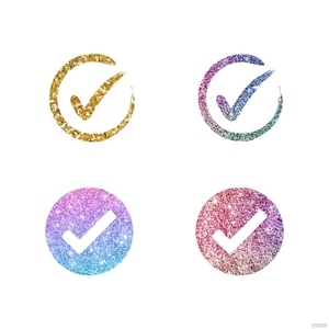Glitter Tick Mark Vector
