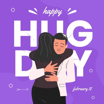 Free Happy Hug Day Instagram Post Template to Edit Online