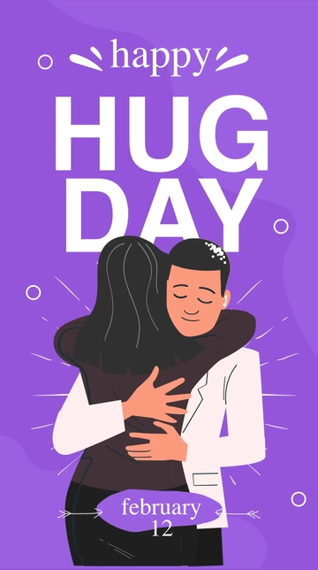 Free Happy Hug Day Whatsapp Post Template to Edit Online