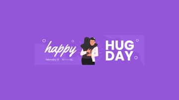 Free Happy Hug Day Youtube Banner  Template to Edit Online