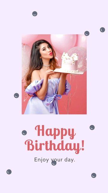 Free Happy Birthday Whatsapp Status Template to Edit Online