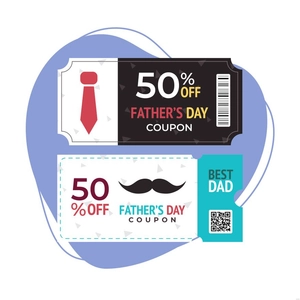 Fathers Day Coupon Illustration