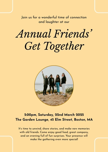 Free Sample Get Together Invitation Template to Edit Online