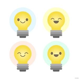 Light Bulb Smiley Vector