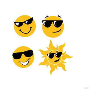 Smiley Face Sunglasses Vector