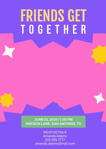Free Friends Get Together Invitation Template to Edit Online