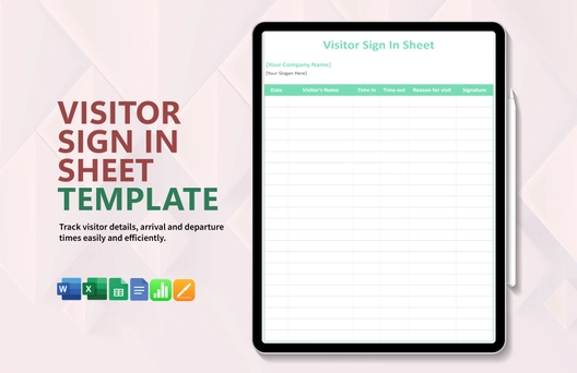 Visitor Sign in Sheet Template