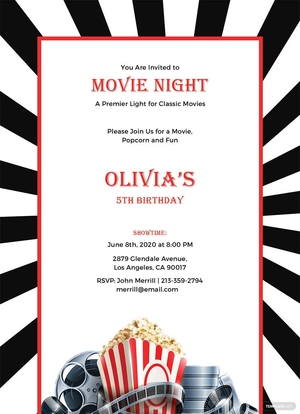 Movie Night Invitation Template