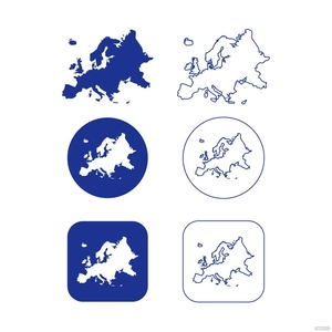 Europe Map Icon Vector