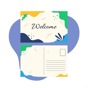 Welcome Postcard Illustration