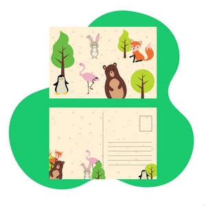 Animal Postcard Illustration