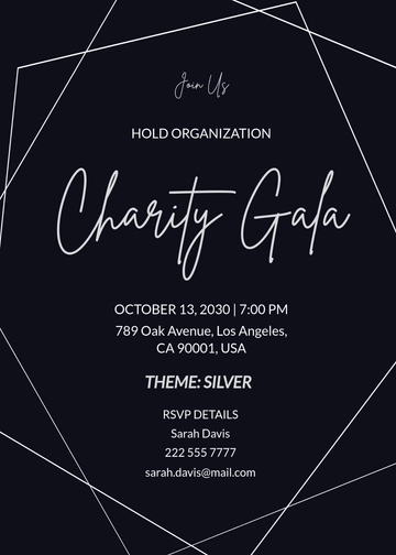 Free Non Profit Gala Invitation Template to Edit Online