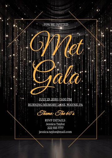 Free Met Gala Invitation Template to Edit Online