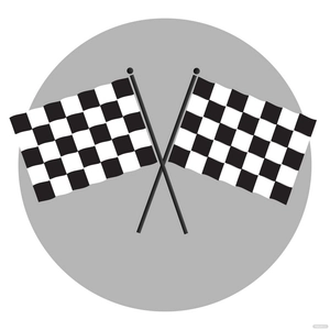 Crossed Checkered Vector Flag