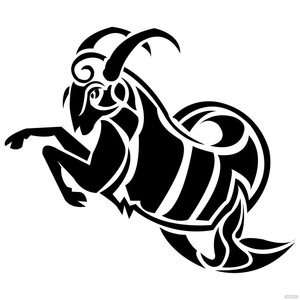 Tribal Capricorn Vector