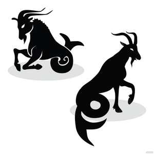 Black Capricorn Vector