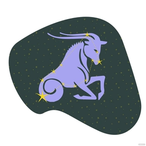 Capricorn Vector With Stars