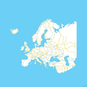 Europe Road Map Vector