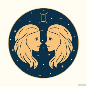 Gemini Twins Zodiac Sign Vector