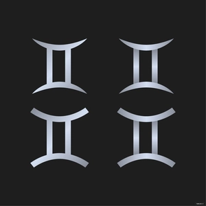 Silver Gemini Symbol Vector